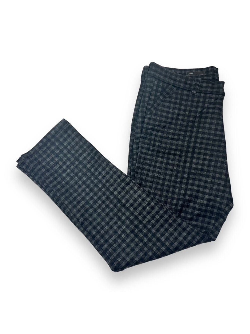 Kut from the Kloth Women’s Skinny Pants Black/Grey Plaid Size 14P